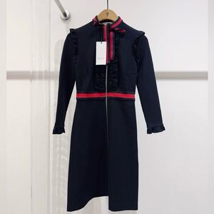 Authentic Gucci Navy Dress with Red Trim